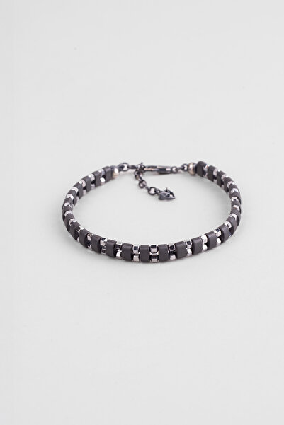 So CHIC... Hematit Taşlı 21 Cm Gümüş Erkek Bileklik
