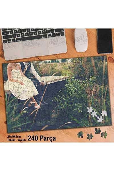 Asilmeydan Asil Hobi Mutluluk - İskelede Oturan Çift -Sevgili Yapboz - Ayak D...