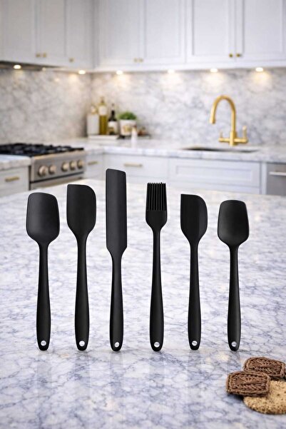Kaşbaşı Home 6lı Takım Yanmaz Yapışmaz Mutfak Pasta Silikon Yumurta Fırçası Kaşık Bıçak Spatula Seti