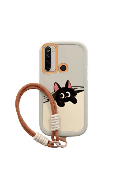 Zebana Xiaomi Redmi Note 8 Uyumlu Kılıf El Bilekli Cat and Puppy Silikon Kılı...