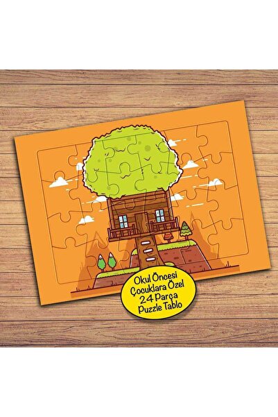 Genel Markalar Tahta Şirin Ev Çocuklara Özel Puzzle Yapboz Tablo-219pz