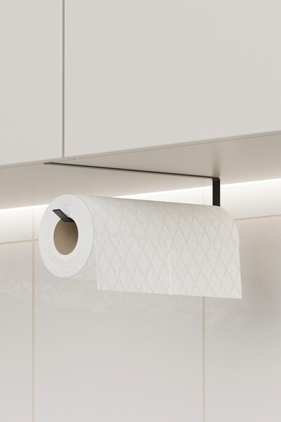 zabata Towel Holder Napkin Rack Hanger Bathroom Kitchen Organizer Paper Roll Towel Rack Practical Black Roll