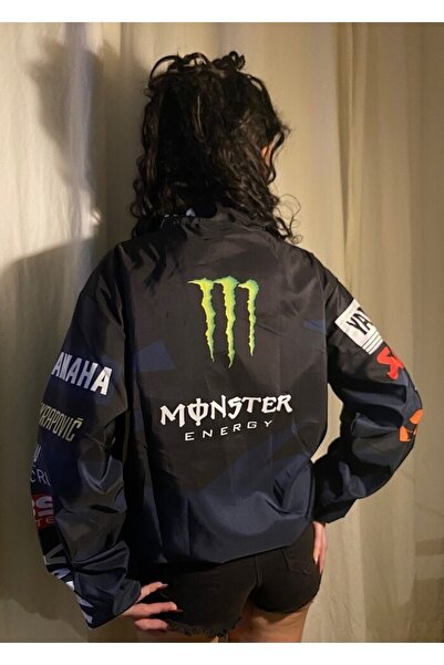 Lushen Monster Yamaha Mavi Motorcu Yağmurluk Rüzgarlık İnce Ceket