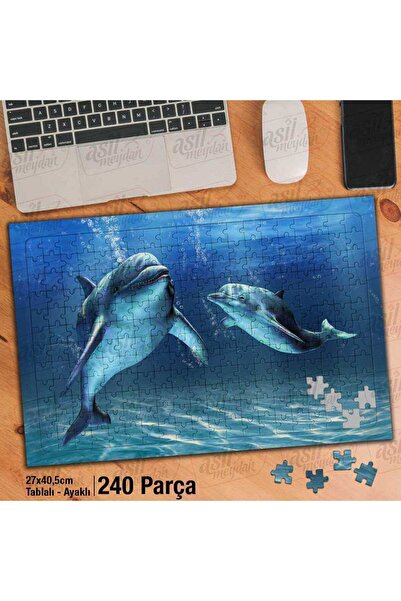 Genel Markalar Asil Hobi Deniz altında Yunus Balıkları -Hayvan Yapboz-Ayak De...