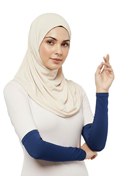 Altobeh Pratik Tesettür Kolluk Penye Namaz Kolluğu Düz Koyu Mavi