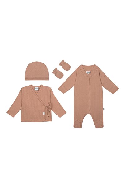 Antebies Organik Pembe Jakarlı Kız Bebek Hastane Çıkışı Seti