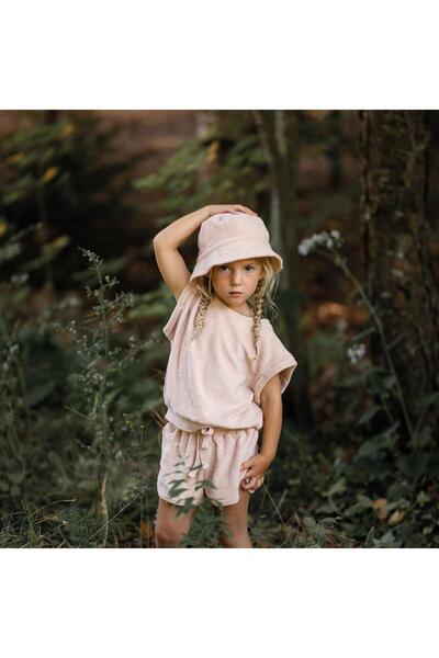 Antebies Organic Dusty Pink Towel Waist Elasticated Lace-Up Girls' Sleeveless...