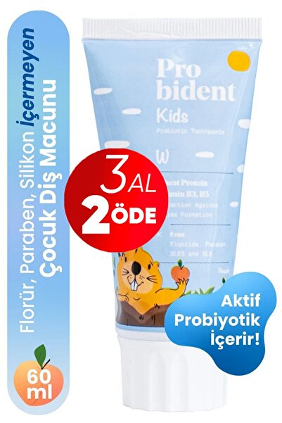 Probident Çocuk Diş Macunu Doğal Florürsüz Şeftali Aromalı Aktif Probiyotik Ç...