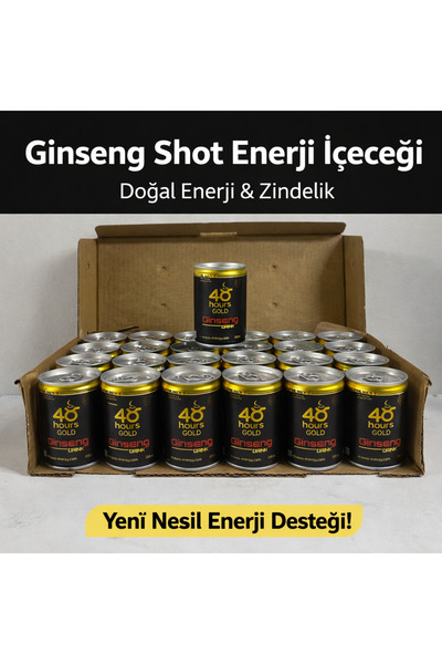 48 HOURS GOLD GINSENG 48 Hours Shot Enerji İçeceği Ginseng Drink 24'lü 100 ml