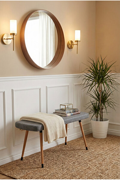 VİLİNZE Eames Ahşap Ayak Mutfak Masası Bankı