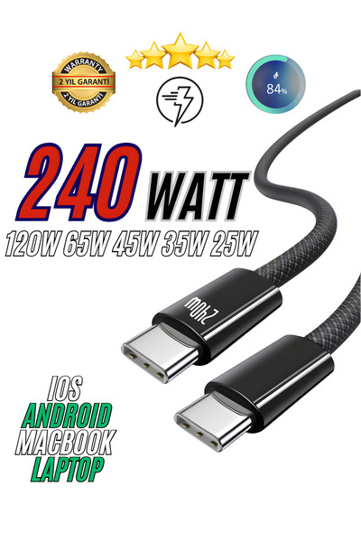 SURTECH 240W Ultra Hızlı 6A Premium Kablo 120W, 67W, 45W , 33W , 25W PD & QC ...