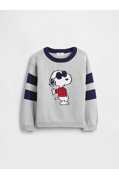 GAP Erkek Bebek Gri Snoopy Joe Cool Kazak