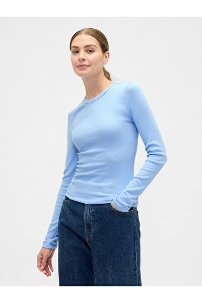 GAP Kadın Açık Mavi Essential Crewneck T-Shirt