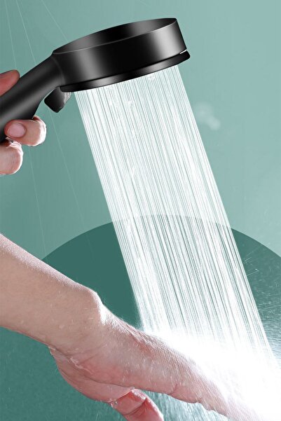 Genel Markalar Siyah 5 Fonksiyonlu Banyo Duş Başlığı Başlık Yumuşak Akış Duş ...