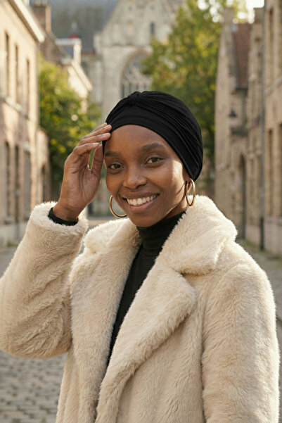 fidan bone غطاء رأس طبي جاهز أسود مضفر مناسب للاستخدام الطبي