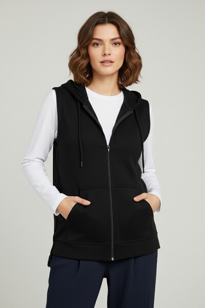 Syla Studio Gaul Women's Zero Sleeve Hooded Cardigan and Long Sleeve T-Shirt Set