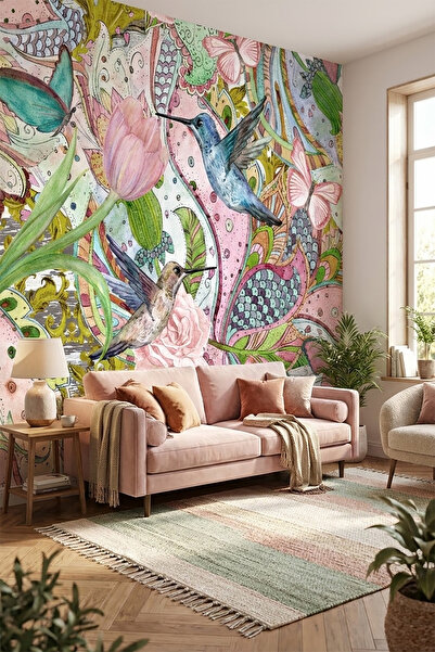 dreamwall Isı ve Ses Yalıtımlı Yırtılmaz Duvar Kağıdı – Floral Harmony