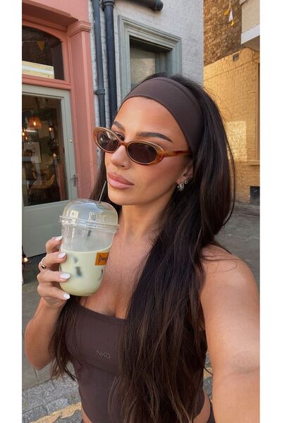 Jeevee Pamuklu kahverengi Esnek Yumuşak Saç Bandı Bandana Yoga Pilates Saç Ak...