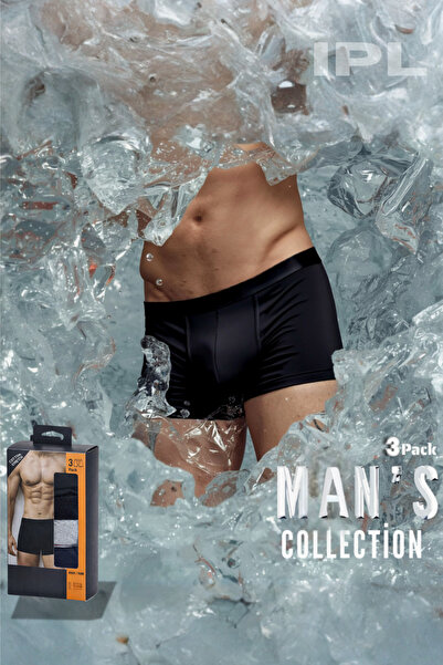 IPL Men's Boxers, Men's Cotton Premium Fabric 3-Piece Boxers (Black Navy Blue...