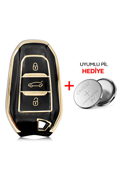 Rem Anahtar Oto Elektronik Anahtar غطاء مفتاح ذكي نانو بثلاثة أزرار أسود لسيا...