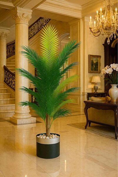 Altun Çiçekcilik Yapay Areka Ağacı 150 cm Lux Metal Saksı Dahildir