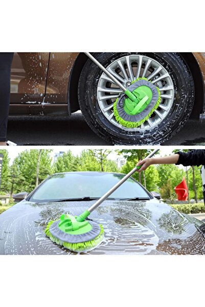 Micro Clean ÇOk Fonksiyonlu Mikrofiber Araba Yıkama Fırçası Teleskopik Uzun S...