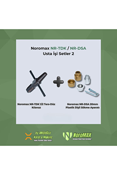 Noromax 1/2 Ters Düz Kılavuz ve Dişli Sökme Aparatı Seti