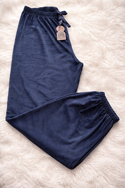 Lady Queen Γαλλικό βελούδινο παντελόνι πιτζάμα με ελαστικό τελείωμα στα τελει...