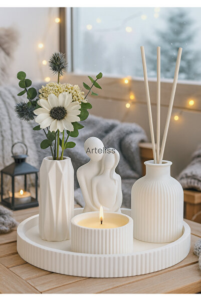 Arteliss Sunum Tepsili Oda Kokusu Bambu Çubuklu Lavanta Diffuser Set | İskand...