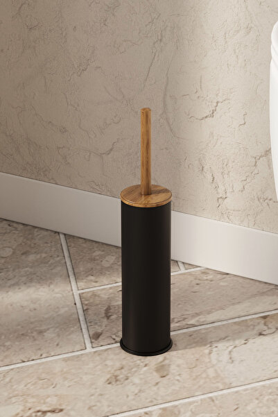 Zift Unique Perie de toaletă vintage neagră - oțel inoxidabil, detaliu din le...