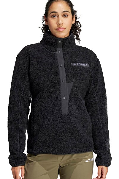 adidas W Terrex Xpl Pile Snap Women's Outdoor Fleece Sweatshirts Black
