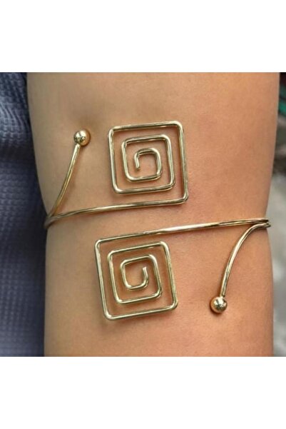 Be Best سوار بازو حجري بنمط هندسي ذهبي اللون للسيدات BE134