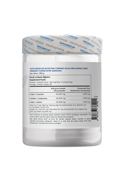 Supplementler BCAA 2:1:1 300 Gr Aromasız