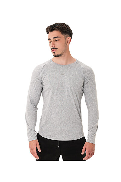 MUSCLECLOTH Elite Reglan Uzun Kollu T-Shirt Gri Melanj