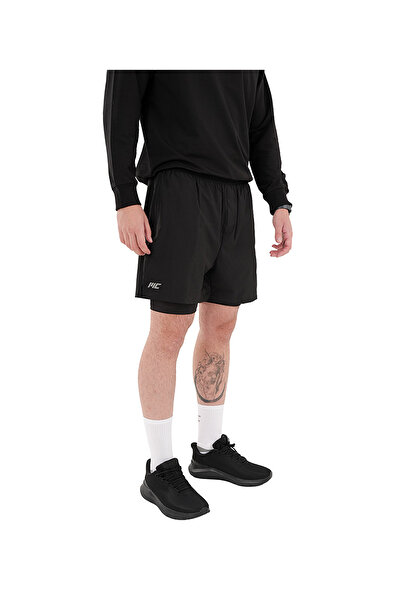 MUSCLECLOTH Performance 2 In 1 Erkek Taytlı Şort Siyah