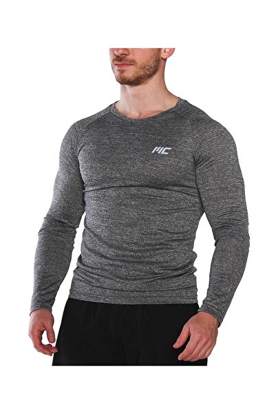 MUSCLECLOTH Pro Stretch Uzun Kollu T-Shirt Füme