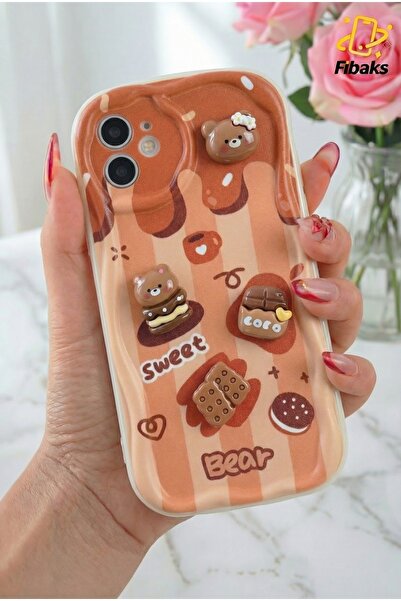 Fibaks غطاء سيليكون لجهاز iPhone 12 بتصميم منقوش لحماية الكاميرا على شكل دمية...