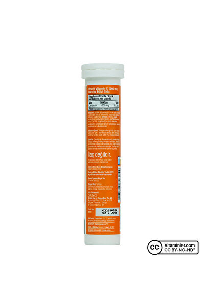 Efervit Vitamin C 1000 Mg 20 Efervesan Tablet 8697595871454