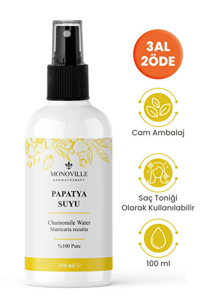 Monoville Papatya Suyu Cilt ve Saç Toniği %100 Doğal 100 ml (Chamomile Water)