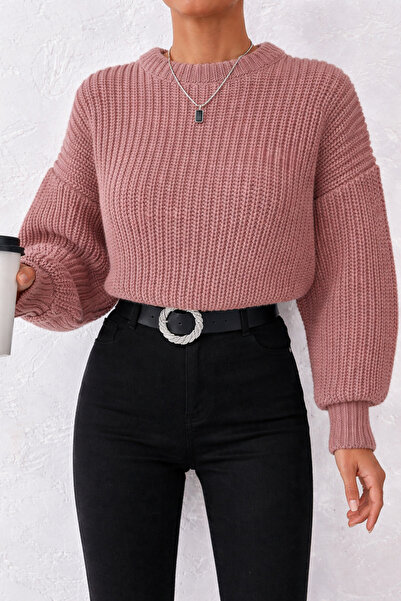 SÇLK TEKSTİL Γυναικείο πουλόβερ με μανίκια μπαλόνι