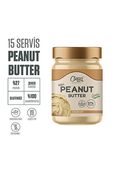 Clean Powders %100 Peanut Butter (Fıstık Ezmesi) 300 Gr - Şeker İlavesiz