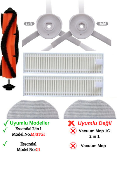 RotRever Mi Robot Vacuum Mop Essential 2 în 1 (model- G1 / Mjstg1) Perie comp...