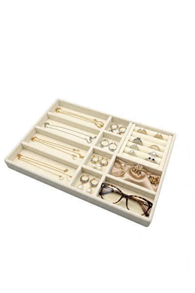 MeGass Dekor Yerli Üretim Helsinki Model Süet Kaplama Krem Renk Çoklu Mix Çek...