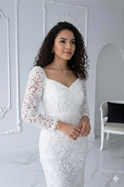 Dm Life PREMİUM ABİYE 3 BOYUTLU GÜL DESEN ABİYE