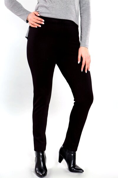 SERTUĞ Trend42plus Чорні штани з еластичним поясом для великих розмірів (бері...