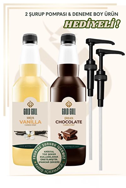gold gull Çikolata & Vanilya Aromalı Kahve & Meyve Şurubu 2 X 700 Ml.