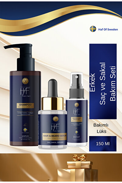 history future Erkek 3'lü Saç Sakal Bakım Seti:dökülme Karşıtı Şampuan Kerati...