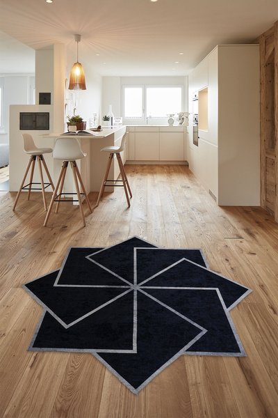 Decomia Home Dijital Baskılı Kaymaz Dot Taban Makinede Yıkanabilir Rüzgar Gül...