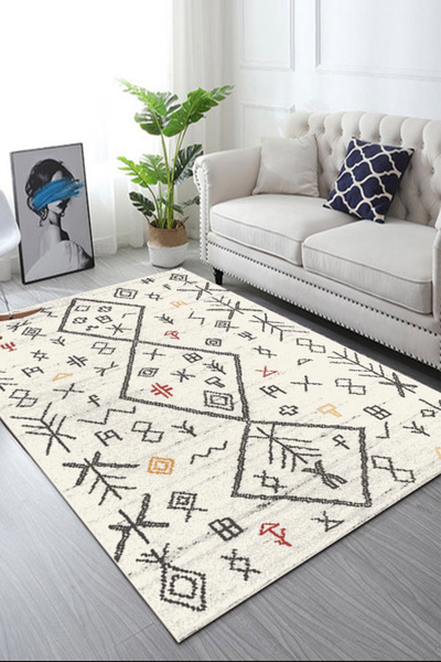 Decomia Home الرقمية المضادة للانزلاق قابل للغسل العرقية سجادة غرفة معيشة الم...