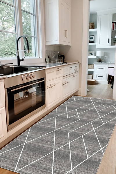 Decomia Home Dijital Kaymaz Yıkanabilir İskandinav Mutfak Halısı Salon Halısı...